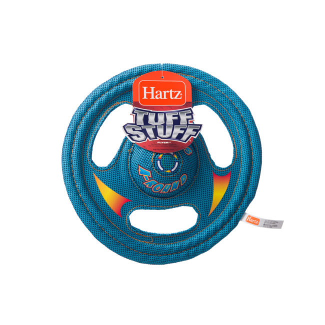 Blue wheel shaped nylon toy for dogs, Hartz SKU 3270000766