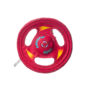 Red wheel shaped squeaky toy for dogs, Hartz SKU 3270000766