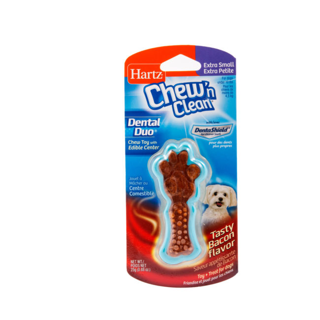 Blue bone shaped dental treat for dogs, Hartz SKU 3270002413