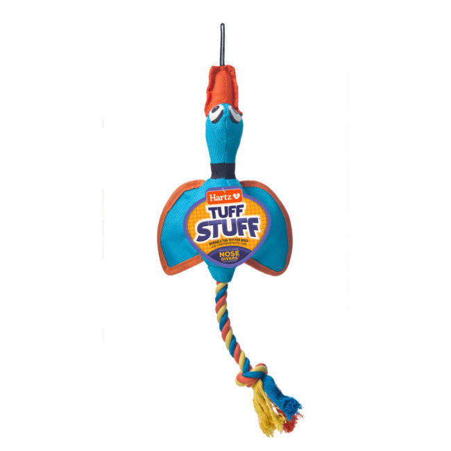 Hartz blue nose diver squeaky chew toy and rope for large dogs, Hartz SKU# 3270011577