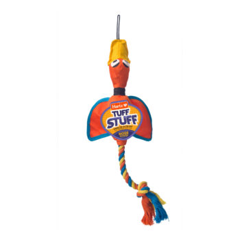 Hartz orange nose diver squeaky chew toy and rope for large dogs, Hartz SKU# 3270011577