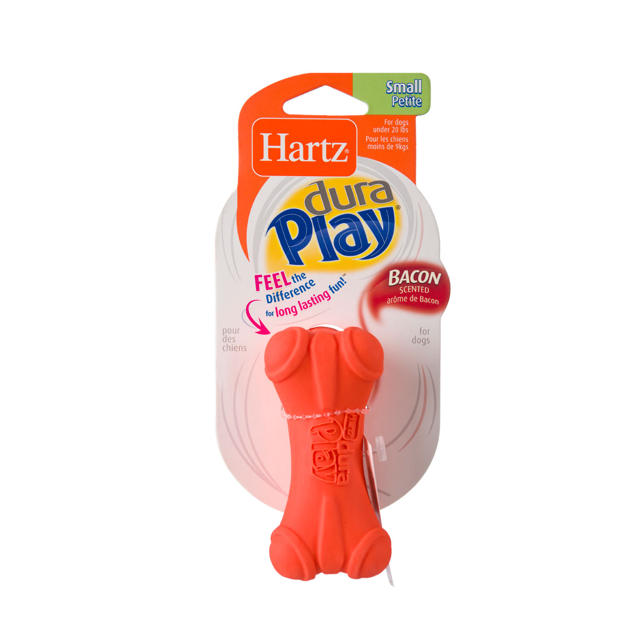 Lightweight orange foam chew toy for small dogs, Hartz SKU 3270014609