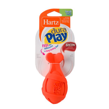 Squeaky orange missile toy for small dogs, Hartz SKU 3270014805