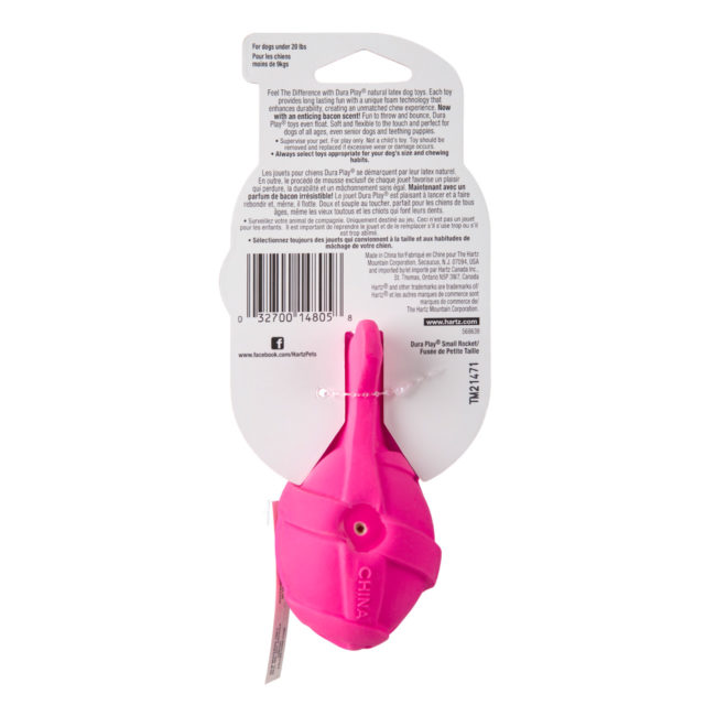 Pink latex chew toy for small dogs, Hartz SKU 3270014805