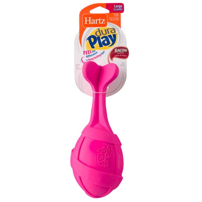 Squeaky pink missile toy for large dogs, Hartz SKU 3270014807