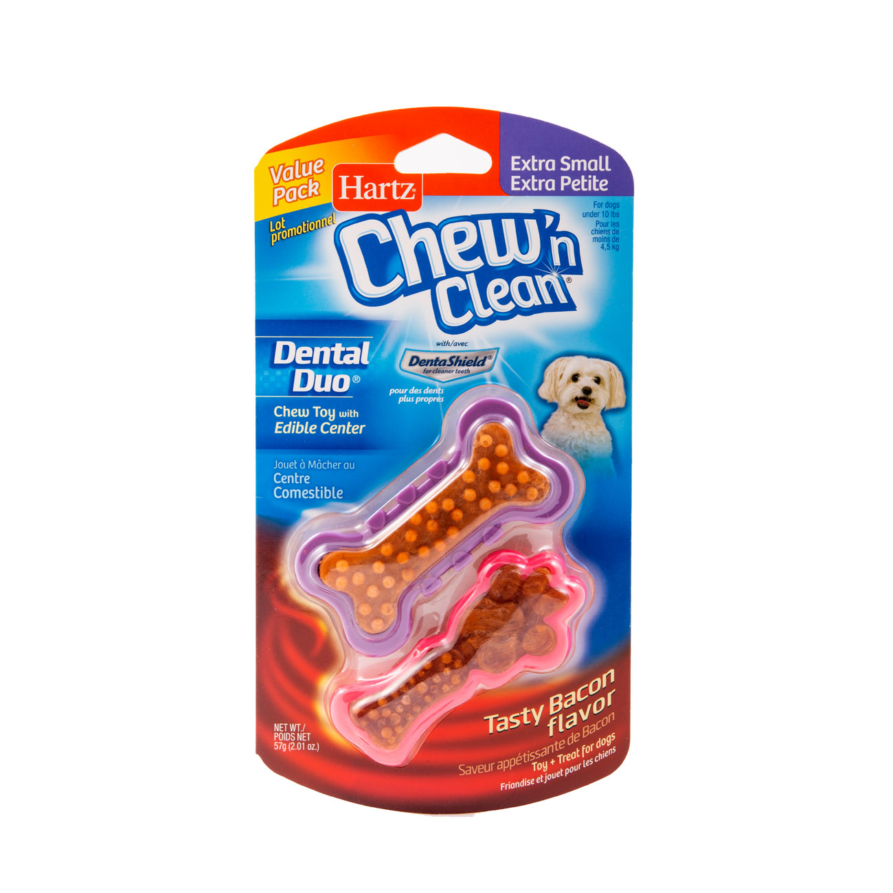 Hartz Chew n Clean Bacon Flavored Dog Chew Toy 