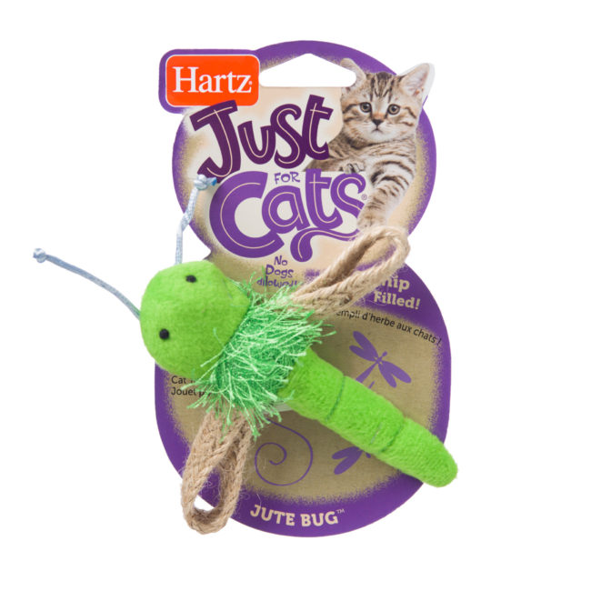 Green plush firefly toy for cats with fun textures, Hartz SKU 3270014948