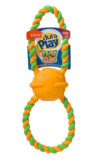 Green and orange cotton rope toy for dogs, Hartz SKU 3270015386