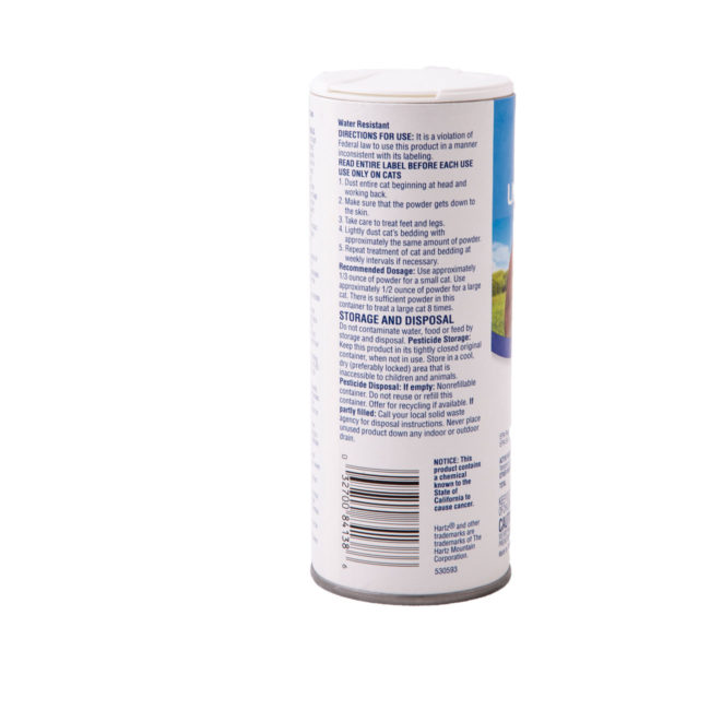Directions to flea and tick powder for cats, Hartz SKU 3270084138