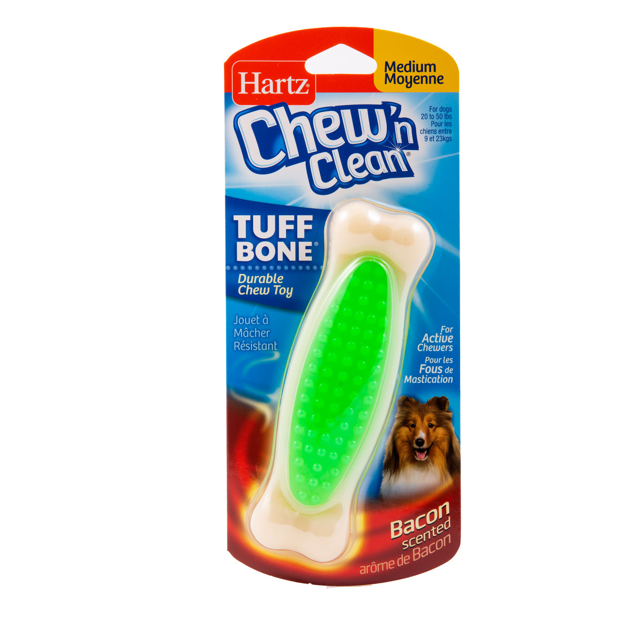 green dog chew toy