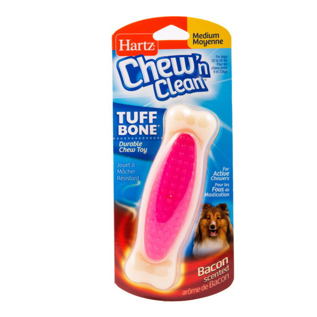 Pink bacon scented chew toy for medium dogs, Hartz SKU 3270097528