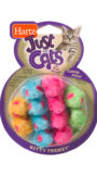 Colorful pack of furry mouse toys for cats, Hartz SKU 3270098059