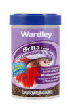 A pellet formula food developed for betta fish, Hartz SKU 4332401648