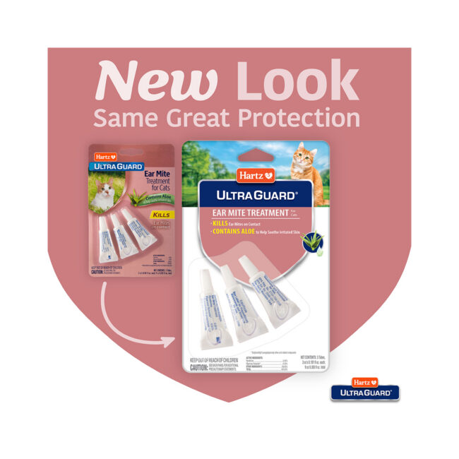 Hartz Ultraguard Ear Mite Treatment for cats. Ear mite treatment with aloe to soothe irritated skin. Hartz SKU# 3270098199