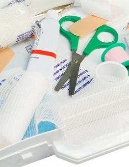 A supply of tools used at the vet's office when you visit with your pet