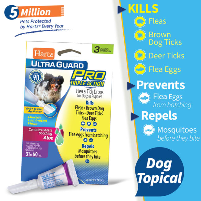 Hartz UltraGuard Pro flea and tick dog topical drops.