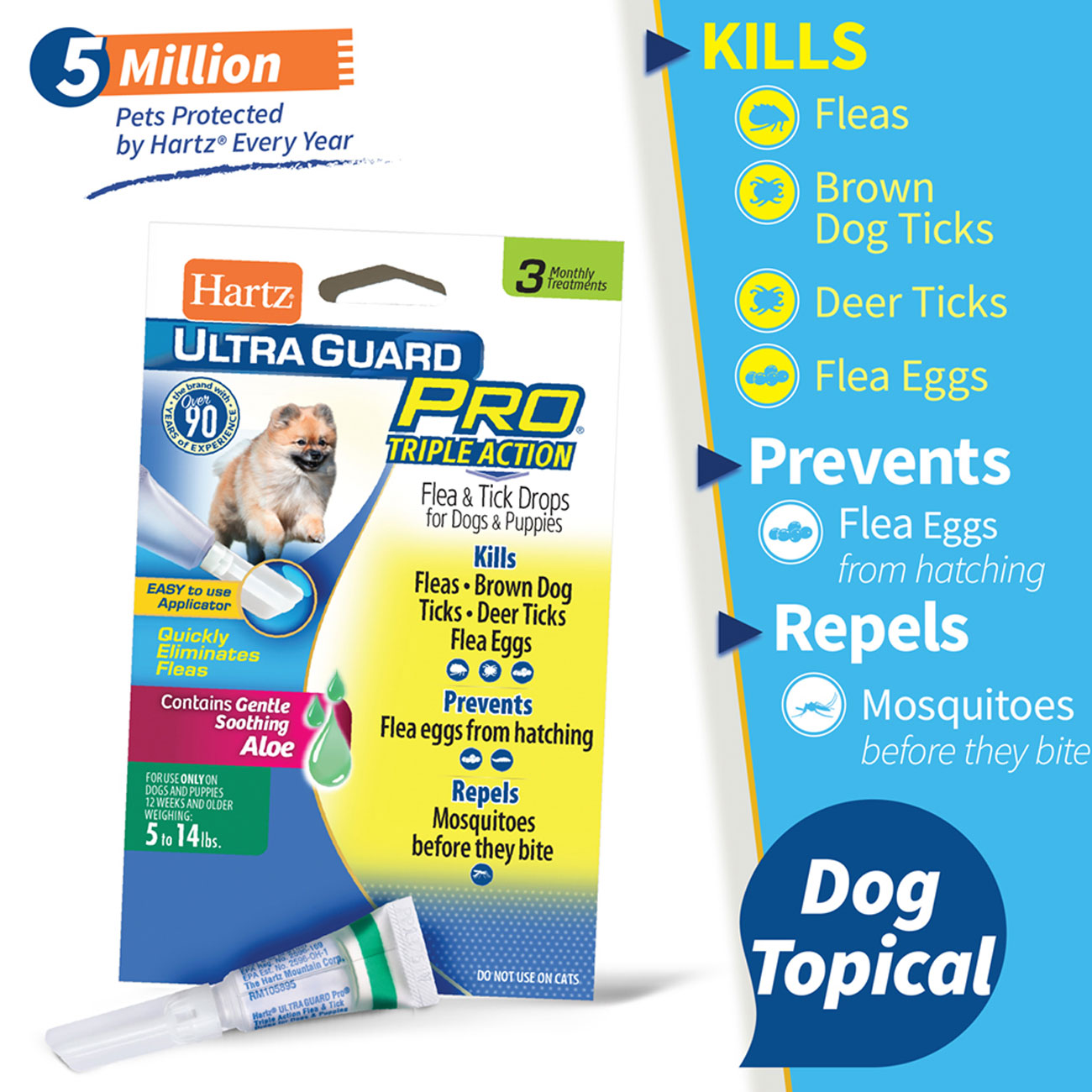 Hartz® UltraGuard Pro® Flea and Tick Drops for Dogs and Puppies 5-14lb