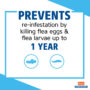Prevents re-infestation for up to 1 year. Flea and tick prevention for dogs.