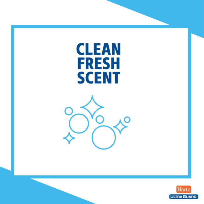 Hartz UltraGuard flea and tick products for dogs have a clean fresh scent.