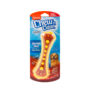 Bone shaped dental dog treat with yellow beads and bacon flavor