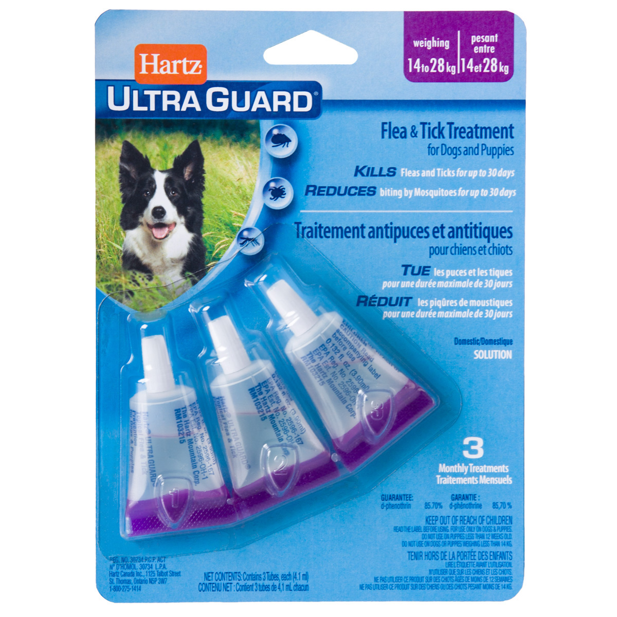 Hartz® UltraGuard® Flea and Tick Treatment for Dogs and Puppies 14kg to 28kg / Traitement