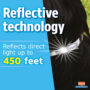 Hartz UltraGuard Pro reflecting dog collar reflects direct light up to 450 feet.
