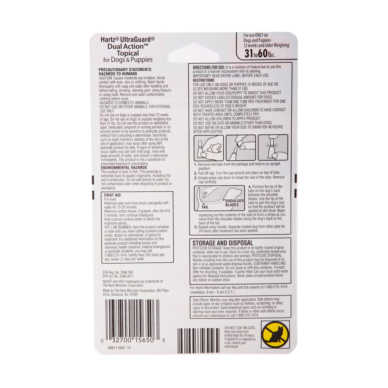 Hartz Ultraguard Dual Action Topical Flea And Tick Prevention