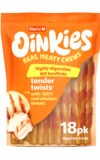 Oinkies Real Meaty Chews Tender Twists Dog Chew treat with real chicken - 18pk