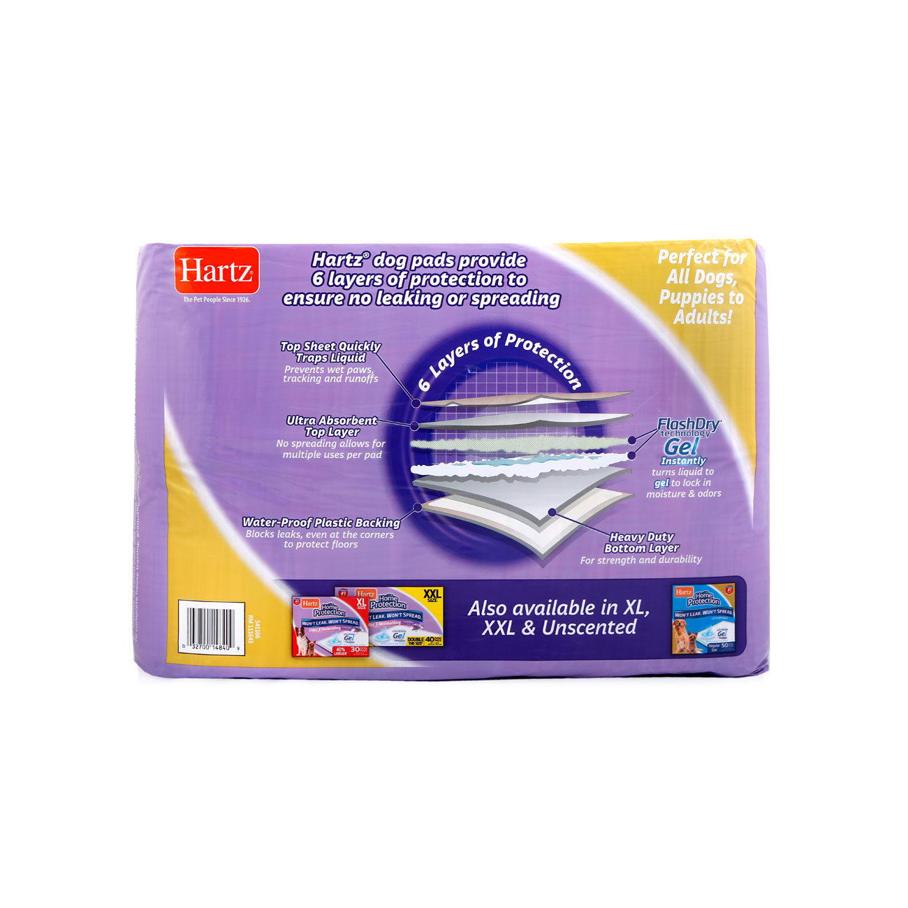 Hartz® Home Protection™ Odor Eliminating Dog Pads 100 Count Lavender