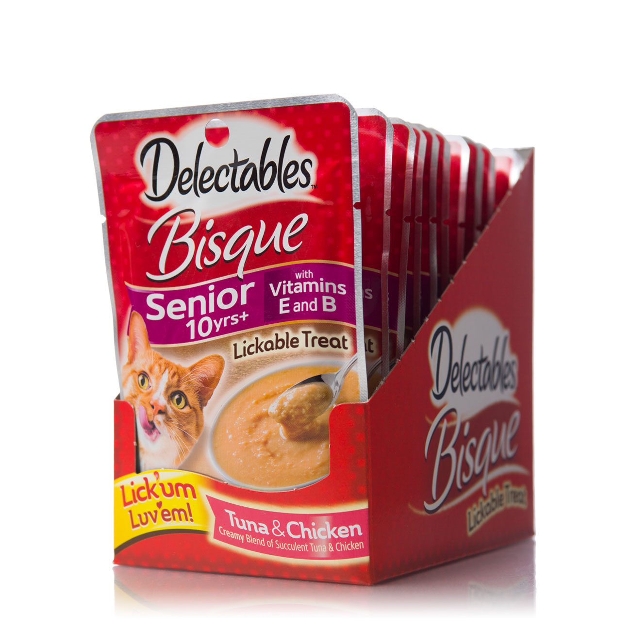 Delectables™ Lickable Treat Bisque Senior 10+ Tuna & Chicken Hartz