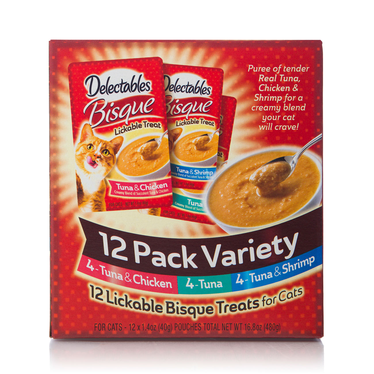 Delectables™ Lickable Treat Bisque Variety 12 Pack Hartz