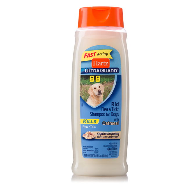 3270002305 hartz ultraguard rid flea tick shampoo with oatmeal for dogs front 650x650