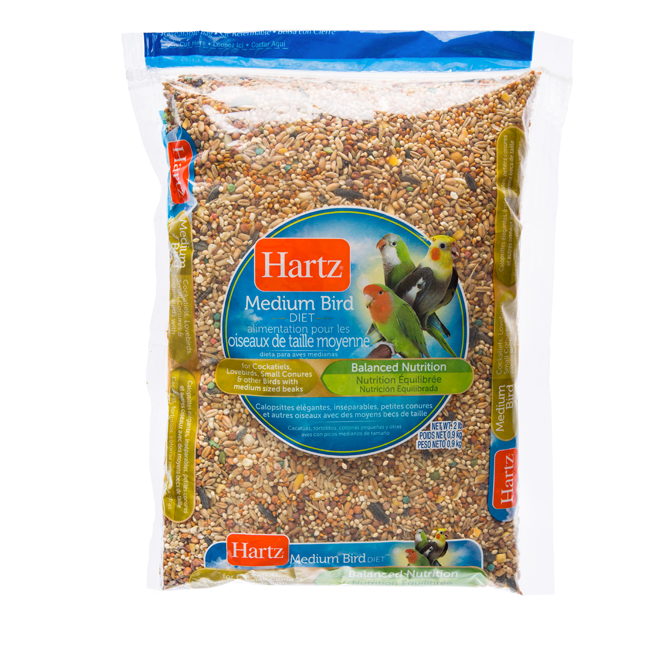 Hartz® Cockatiels, Lovebirds and Small Conures For Medium Birds 2lb