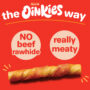 Hartz Oinkies JerkyTwists. No beef rawhide. Really meaty.