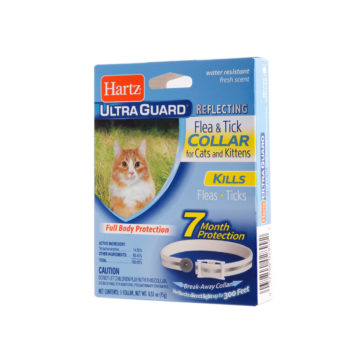 A reflecting flea and tick collar for cats and kittens, Hartz SKU# 3270002899