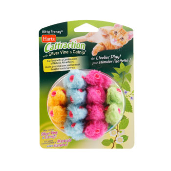Hartz SKU# 3270011224. Hartz Cattraction Kitty Frenzy cat toy with silver vine and catnip. One of the new toys for cats from Hartz.