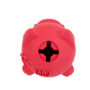 Hartz SKU#3270011228. Hartz tuff stuff treat hogging piglet. Red, back view of product. Interactive dog toy, dog treat dispenser.