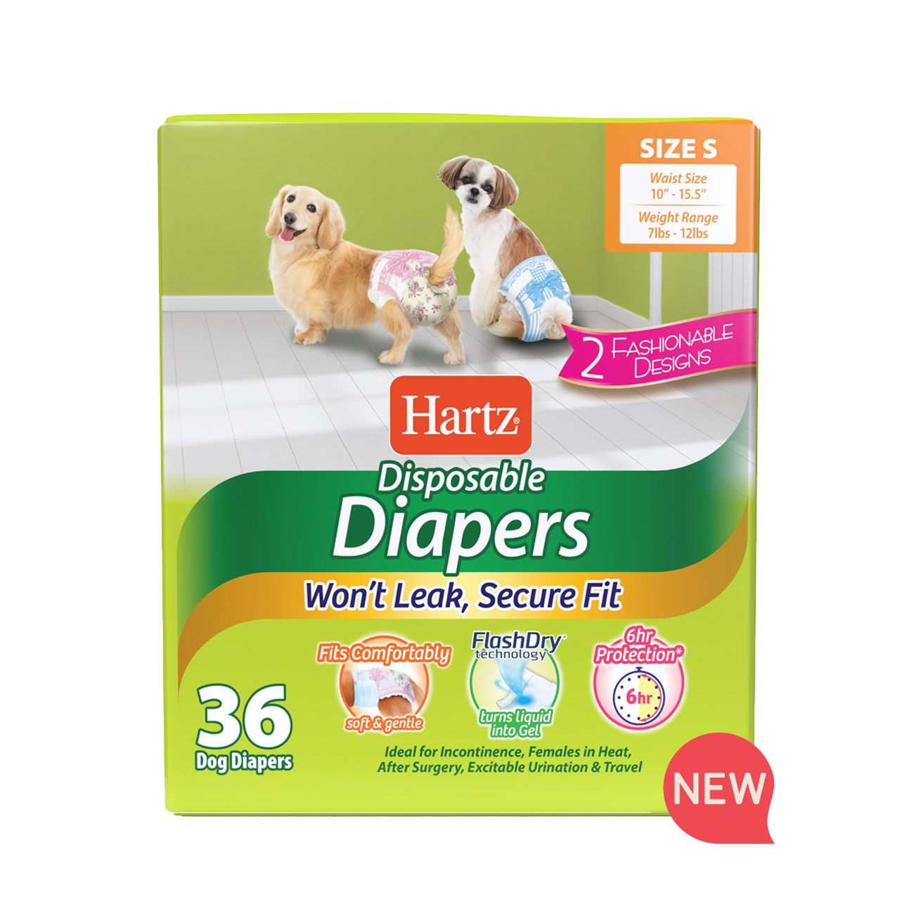 Hartz® Disposable Dog Diapers with FlashDry® Gel Technology 36ct Hartz