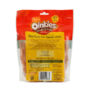 Back of package of 36 pack oinkies tender treats, wrapped with real chicken, Hartz SKU 3270015683. Hartz dog treats with real chicken.