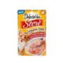 Hartz Delectables Lickable Treat non seafood recipe. Front of package for the stew with chicken lickable wet cat treat. Hartz SKU 3270015900.