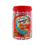 Delectables Squeeze up 48 count jar. Front of package. Squeeze up is an wet cat treat for cats. Hartz SKU#3270011280