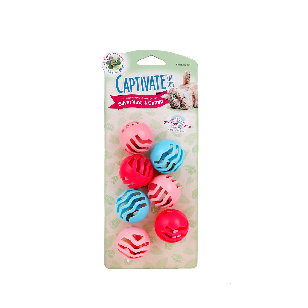 Captivate swat and rattle cat toy.