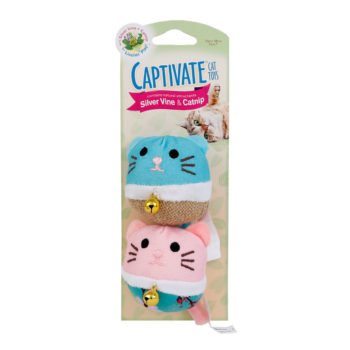 Hartz captivate cat toy with silver vine and catnip. Dyna Mice Duo. Hartz SKU# 3270011258
