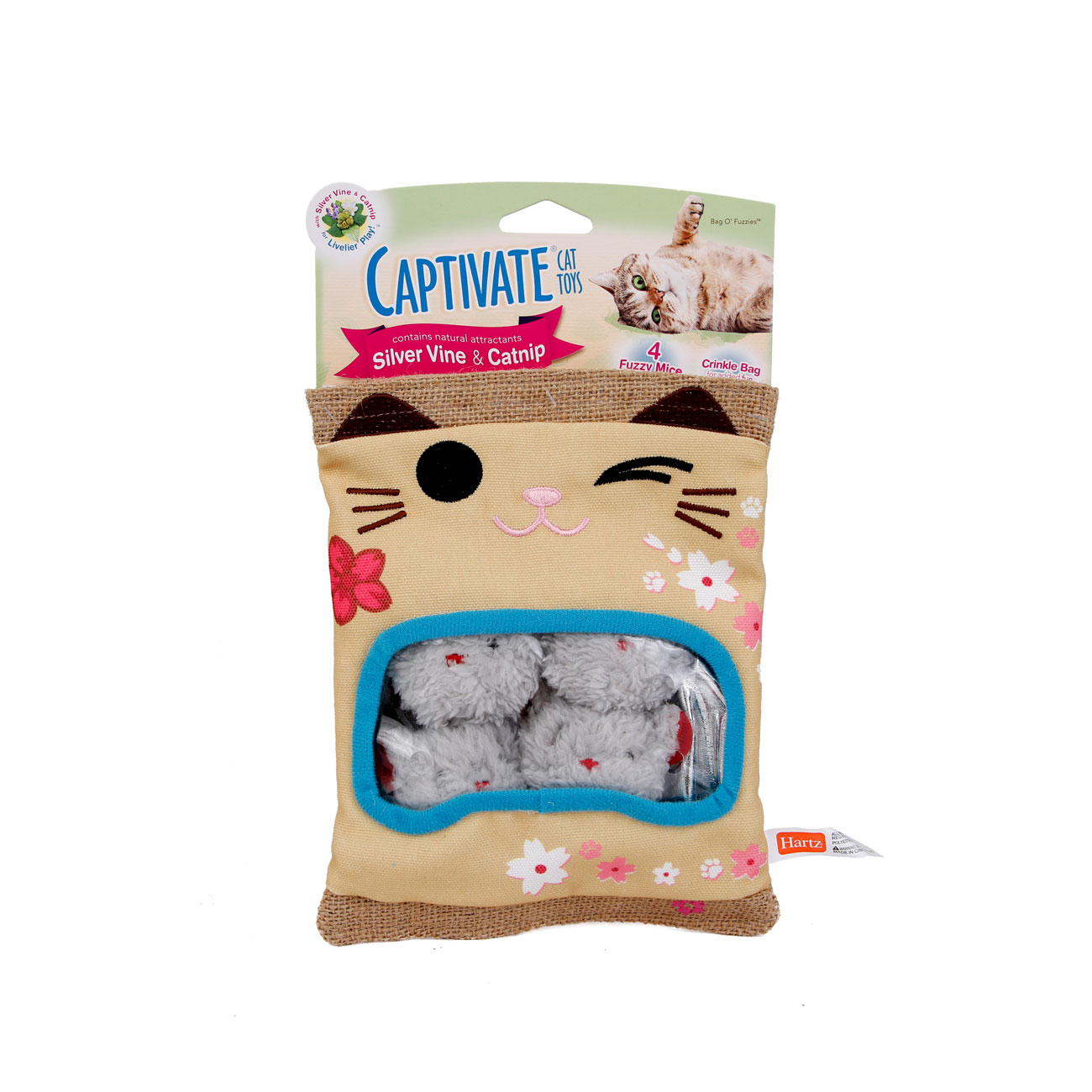 Captivate® Bag ‘O Fuzzies™ Cat Toy with Silver Vine and Catnip Hartz