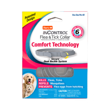 Hartz InControl Comfi Fit Collar. Dog flea and tick collar. Hartz SKU# 3270011282