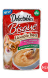New! Delectables lickable treat, bisque, chicken & veggies cat treat. Hartz SKU#3270011365