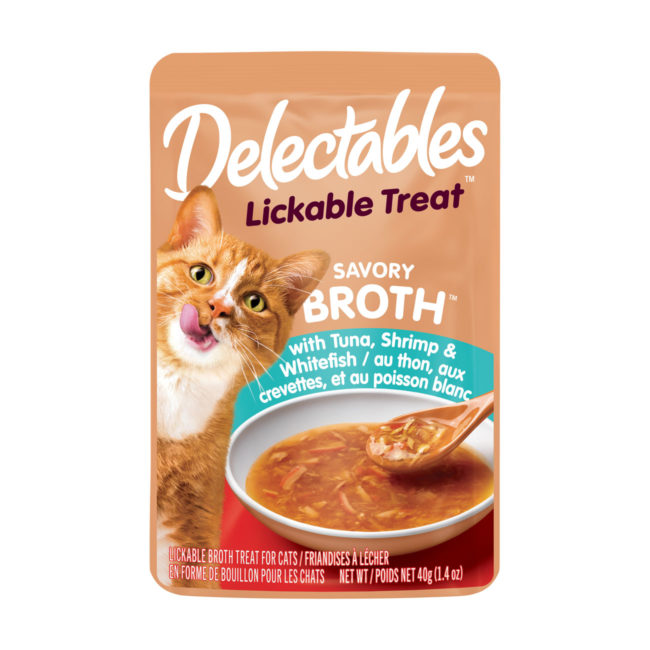 Hartz Delectables™ Lickable Treat - Savory Broths - Tuna, Shrimp & Whitefish