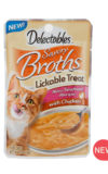 New! Delectables Lickable Treat Savory Broths for cats chicken wet cat treat. Hartz SKU# 3270012001.