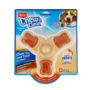 Hartz Chew N Clean tri-point medium dog toy. Front of dental dog treat package. Hartz SKU# 3270012005.