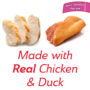 Made with real chicken and duck cat treat.